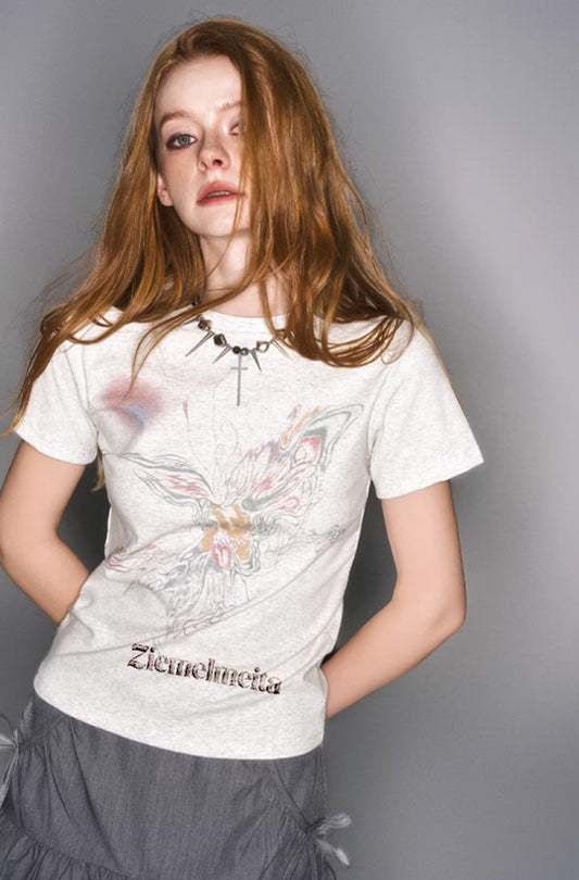 Ash Whisper Printed Classic Tee