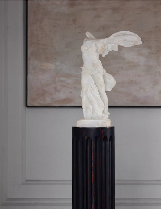 Victory Aura – Jade-Style Winged Goddess Classical Sculpture