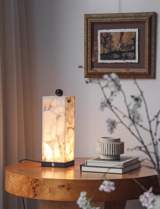 Émeraude Glow – French Marble Table Lamp