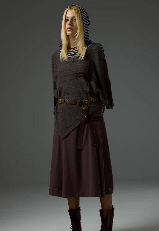 Obsidian Lace Studded Maxi Skirt