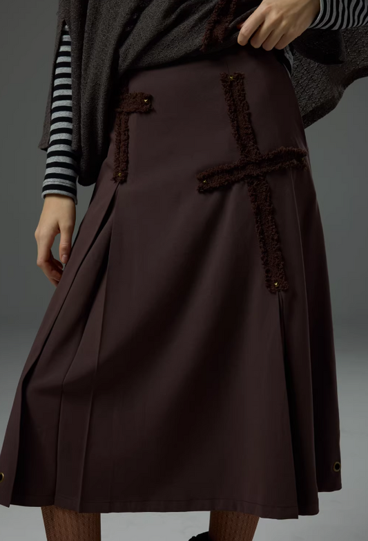 Obsidian Lace Studded Maxi Skirt