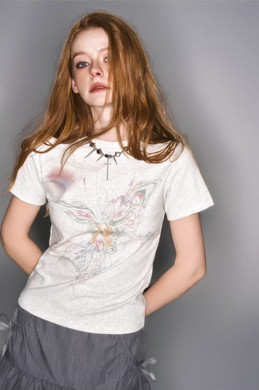 Ash Whisper Printed Classic Tee